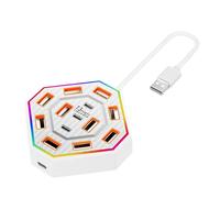 13 in 1 Station d'amarrage, Longueur de câble de 120 cm, 9,5x9,5x2,5 cm, Adaptateur de moyeu de l'ordinateur Portable, 13 Ports d'extension de Charge, Protection Contre Les surcharges, pour Les ét
