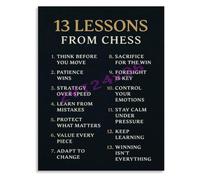 13 Lessons From Chess Inspirational Poster for Chess Enthusiast Bedroom Decor Wall Art(Unframed,16x24inch(40x60cm))