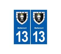 13 Mallemort blason ville autocollant plaque sticker - Angles : droits