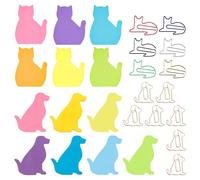 13 Morceaux De 390 Notes De Chien Et De Chat, 13 Morceaux De Trombones D'Animaux, De Jolies Étiquettes D'Animaux, Des Étiquettes De Bloc-Notes, Des Étiquettes De Marquage