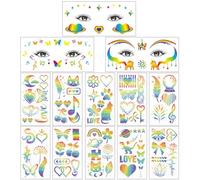 13 Morceaux De Tatouage Arc-En-Ciel - Sticker, Autocollant Décoratif Coloré, Autocollant Imperméable, Autocollants De Couleur Personnalisés, Accessoires De Tatouage Temporaire Diy.