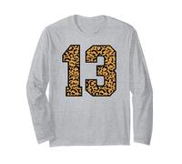 13 Numéro Leopard Treize Team Sports Varsity Matching Manche Longue