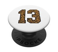 13 Numéro Leopard Treize Team Sports Varsity Matching PopSockets PopGrip Adhésif