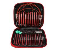 13 Pairs Circular Knitting Needles Set, 3mm-10mm Interchangeable Red Aluminum Round Yarn Knitting Needles with Storage Case for Beginner, Knitting Lovers, Small Project, DIY Crafts