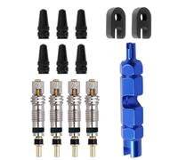 13 PCS Presta Valve Cores Obus, Demonte Obus Valve Velo Adaptateur Valves Presta Set avec Démonte Adaptateur pour Vélo Outil de Conversion et Réparation pour Les Voitures, Camions, Vélos, Motos, VTT