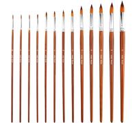 13 Pi¿¿Ces De Pinceaux Aquarelle, Ensemble De Pinceaux ¿¿ Pointe Ronde Pour Aquarelle, Acrylique, Encre, Gouache, Huile, Peinture ¿¿ La Tempera