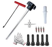 13-Piece Tire Valve Core Tool Kit Car Motorcycle(Black)