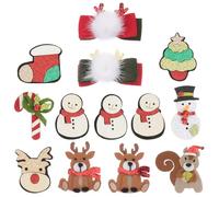 13 Pièces Accessoires pour Cheveux en Tissu, Pinces Décoratives | Motifs Festifs pour Créations Manuelles, Embellissement Facile, Toucher Confortable, Adaptés aux Chapeaux et Style Aléatoire