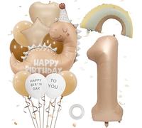 13 Pièces Ballons Dinosaure Décoration Anniversaire 1 An Ballon Anniversaire 1 Ans Couleur Crème Ballon Dino 1er anniversaire Garçon Fille Ballons Dinosaure décoration