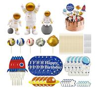 13 pièces décorations de gâteaux sur le thème des astronautes, décorations de gâteaux pour enfants, décorations de gâteaux créatives, décorations de gâteaux de fête