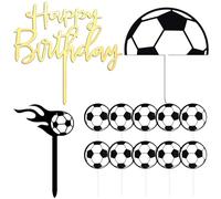 13 Pièces Inserts D'Anniversaire De Football, Décorations De Gâteaux De Football, Toppers De Gâteaux De Football, Inserts De Décoration De Gâteaux De Football Amusants, Fournitures De Gâteaux