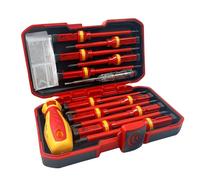 13 pièces Jeu de Tournevis, 1 Manche de Tournevis Isolé + 11 Tournevis Interchangeables + 1 Tournevis Avec Testeur de Tension, Magnétique Tournevis de Precision, pour le Montage et le Démontage