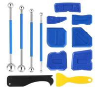 13 Pièces Lisseur Joint Silicone, 9 Pièces Spatule Joint Silicone et 4 Pièces de Boule Métallique Extracteur, Outil Joint Silicone, Raclette Joint Silicone pour Salle de Bains, Carreaux de Cuisine