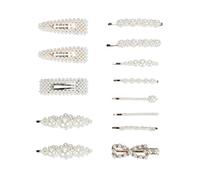 13 pièces pinces à cheveux en perles, barrettes à cheveux décoratives en fausses perles, grandes épingles à cheveux avec des motifs géométriques élégants, accessoires de cheveux