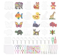 13 Pièces Plaque de Perles à Repasser, Animaux Support Perles à Repasser, Transparentes panneaux Perforés pour Perles avec Accessoires pour les Loisirs Créatifs, Cadeau pour Enfants