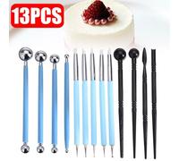 13 Pièces Pointillant Silicone Double Tête Pointe Stylos Sculpture Ensemble D'outils Bricolage Polymère Pâte À Modeler Outils De Sculpture Artisanat Faisant Des Fournitures