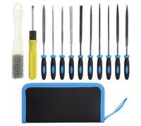 13 Pièces Set De Limes De Précision - Limes Aiguille et Lime Ronde pour Bois et Métal, Mini Kit avec Brosse de Nettoyage, Tournevis et Étui de Rangement
