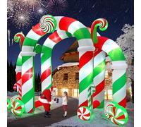 13 Pieds Arche Gonflable de Noël, Kalolary Arche Gonflable Géante Noël Forme d'Arche Bonbons Décoration Extérieure Stéréoscopique Noël pour Centre Commercial Carré Maison Pelouse Jardin Fête Vacances