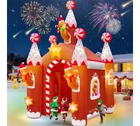 13 pieds Arche Gonflable de Noël, Kalolary Grand Tunnel Stéréoscopique en Forme Bonhomme Pain d'Épice Gonflable Château Noël Décoration Extérieure pour Maison Fête Pelouse Jardin Centre Commercial Rue