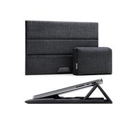 Inateck Housse 13 Pouces Compatible avec 13 MacBook Air M3/A3113 M2/M12025-2018, 13 MacBook Pro M2/M1 2022-2016, 12.3 Surface Pro 11/10/9/X/8/7/6/5/4/3, Sac d'Accessoires Inclus, Noir Gris