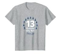 13 Raisons pour lesquelles ne Pas Choisir Un Message inspirant pour la Vie T-Shirt, Enfant, Gris Chiné, 8 Ans