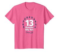 13 Raisons pour lesquelles ne Pas Choisir Un Message inspirant pour la Vie T-Shirt, Enfant, Rose chiné, 12 Ans