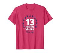 13 Raisons pour lesquelles ne Pas Choisir Un Message inspirant pour la Vie T-Shirt, Homme, Rouge Chiné, M