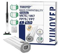 13 sacs Folletto compatibles Vk7s Vk7 Fp7s Fp7,3 filtre hepa