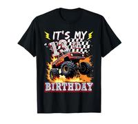 13 Year Old Boys Monster Truck It's My 13th Birthday Party T-Shirt
