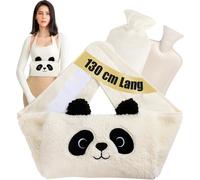 130 cm 3-in-1 Hot Water Bottle with Plush Cover,Relieves Period Pain,Belly,Neck,Shoulder,Back,Waist and Warm Stomach