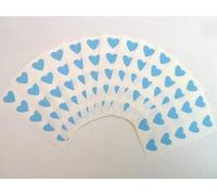 130 étiquettes en forme de cœurs 13 x 12 mm bleu clair, Code couleur Autocollants Motif cœurs