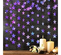 130 Feet Bannière de Guirlande de Papier Étoile Pailletée Décoration Suspendue pour Graduation de Class de 2021 Félicitations Diplômé Décor de Fête d'anniversaire (Violet Holographique)