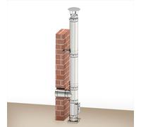 Ø 130 mm 7,6 m conduit de cheminee paket paroi double montage au sol