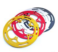 130 mm pour plateau de vélo BCD, design en alliage d'aluminium, empêche les rayures, convient pour les anneaux simples 50T 54T (rouge)