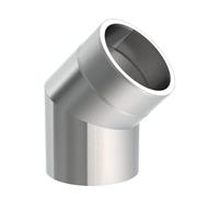 Ø 130 mm Tuyau de poêle double paroi Jeremias ISO-Line Coude 45° Acier inox brossé
