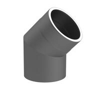Ø 130 mm Tuyau de poêle double paroi Jeremias ISO-Line Coude 45° Gris
