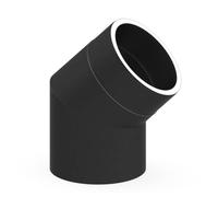 Ø 130 mm Tuyau de poêle double paroi Jeremias ISO-Line Coude 45° Noir