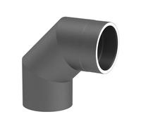 Ø 130 mm Tuyau de poêle double paroi Jeremias ISO-Line Coude 90° Gris