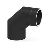Ø 130 mm Tuyau de poêle double paroi Jeremias ISO-Line Coude 90° Noir