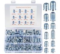 130 Pièces Écrous à Visser M6 M8 M10, Écrous Hexagonaux, Écrous Insert Filetés, Écrous à Douilles à Visser, Douille à Six Pans Creux pour Meubles, Bois