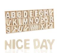 130 Pièces Lettre en Bois de Majuscules 3cm Lettre Bois Mini Lettres en Bois Lettres de Scrabble Lettre Decorative Alphabet en Bois de A à Z pour DIY L'Artisanat Peindre Décoration Fêtes