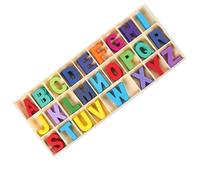 130 Pièces Lettres en Bois, Lettres Majuscules en Bois avec Plateau de Rangement, Lettres De L'Alphabet en Bois pour DIY Décoration L'École Loisirs Créatifs (Coloré)