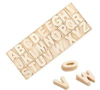 130 Pièces Lettres en Bois, Lettres Majuscules en Bois avec Plateau de Rangement, Lettres De L'Alphabet en Boiss pour DIY Décoration L'École Loisirs Créatifs (Couleur du Boiss)