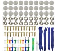 130 set Punaise Ciel de Toit Ciel Boucle Fixe de Voiture,Universel Kit de Rivets de Réparation Voiture avec Tournevis,Bouton D'outils de Toit de Voiture pour Camions Bus Caravanes
