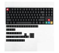 130 Touches Minimalistes Noir Gris PBT Keycaps, Disposition par Sublimation Thermique Profil Cherry, Remplacement Bricolage for Clavier Mécanique MX Switch