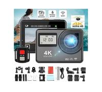(1300) Caméra d'action sport double écran 4K/1080p HD 2 pouces, étanche, compatible GoPro (Royaume-Uni)