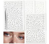 1300 Pièces Pierres de Visage Paillettes Autocollantes Strass pour le Visage Étincelants Perles 3/4/5/6 mm Pierres de Paillettes pour le Visage Ongles Cheveux Corps Strass pour Fête de Vacances