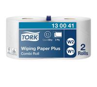 [130041] Tork Lot de 2 bobines d'essuyage 23,5 cm x 225 m W1 - W2 premium blanc