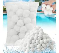 1300g Balles Filtrantes Piscine avec Filet Linge, Boule Filtrante Réutilisable, Boules Coton Filtrantes, Filtre Sable Remplace 45kg Sable Filtrant, Balle Filtrante pour Systèmes Filtration & Aquarium