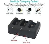 1300Mah Rechargeable Ahdbt-302 Remplacement Batterie (3-Pack) Et Rapid 3 Canaux Chargeur Usb Pour Gopro Hero 3,3+,Ahdbt-301,302